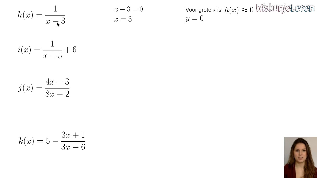 Gebroken functies: Asymptoten 3 - Wiskunjeleren