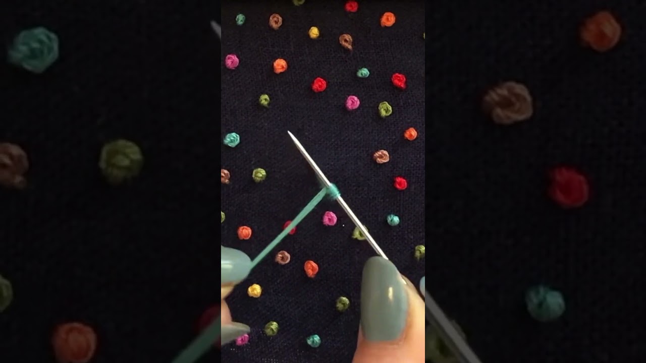 Stitching French knots -- what other embroidery knots have you tried? #Shorts #HalloweenWithShorts