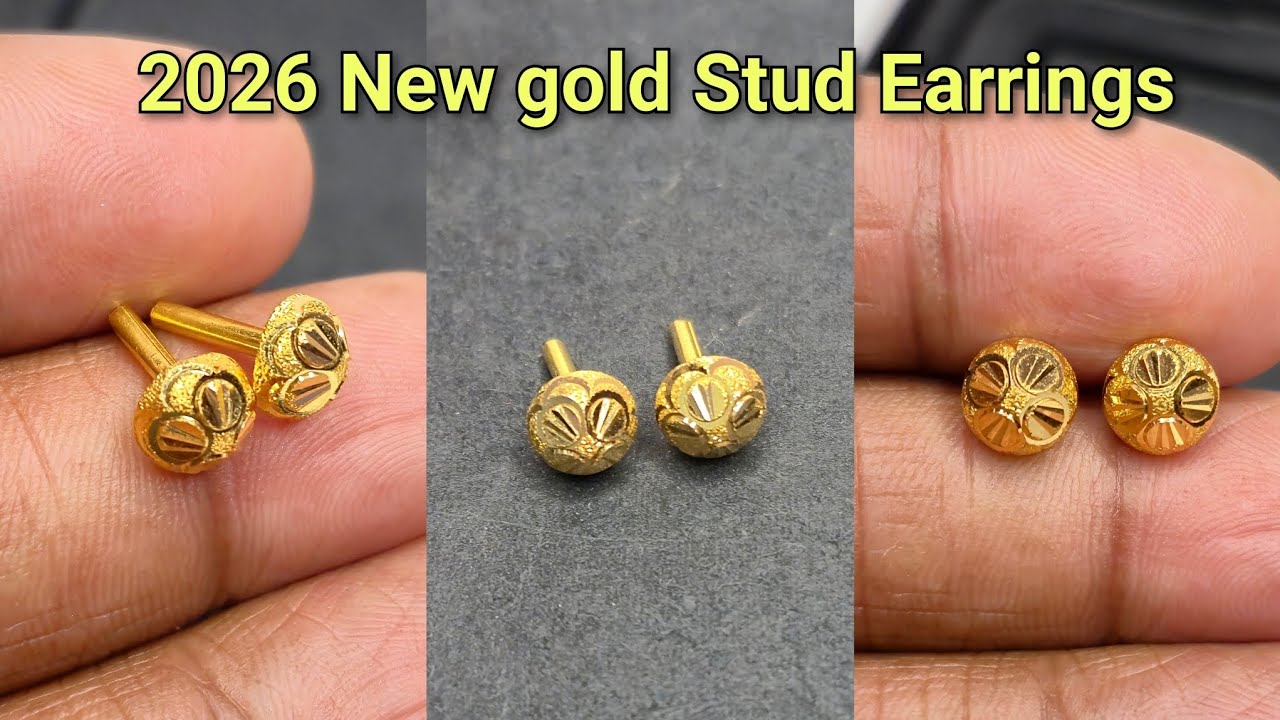 Latest Gold Stud Earrings Designs | Daily Wear & Party Wear Gold Tops for Women