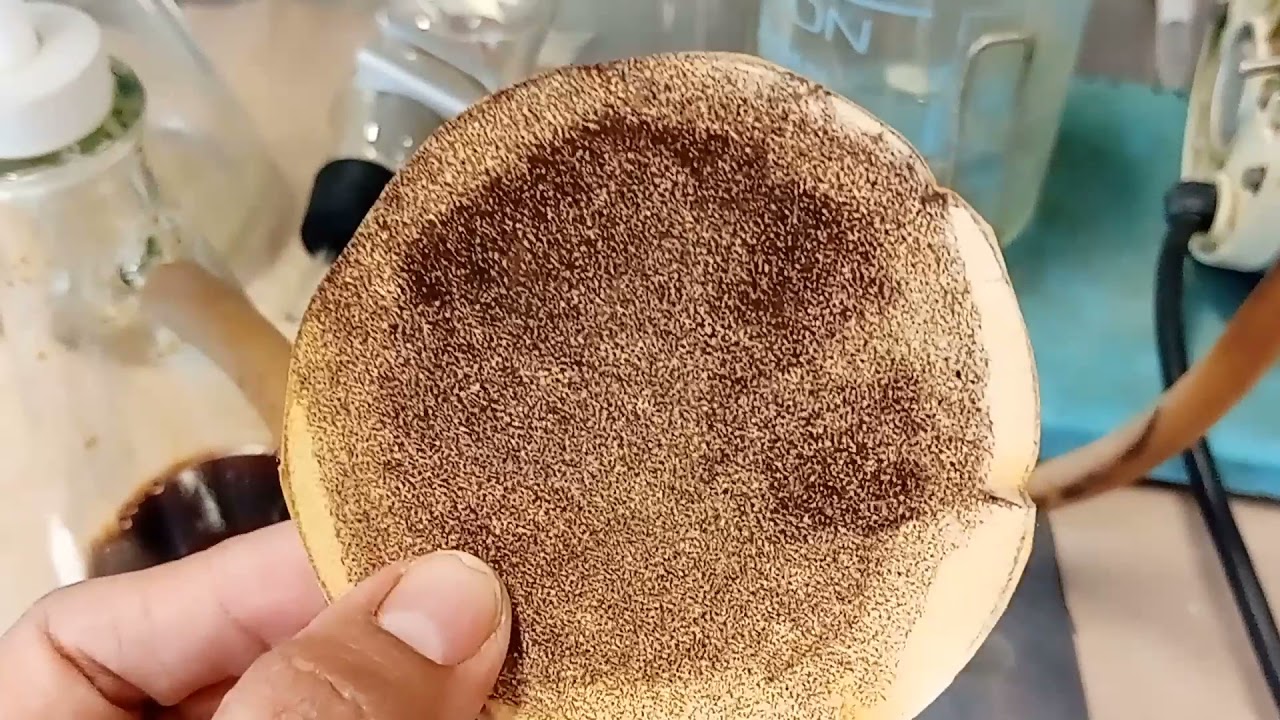 FILTRACION CON BOMBA DE VACIO Y MENBRANA DE 0.45 mm PARA EXTRACTOS LIQUIDOS EN CRUDO