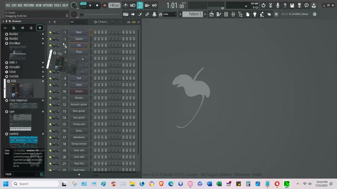 FL Studio 21 as a VST within Mixcraft 10