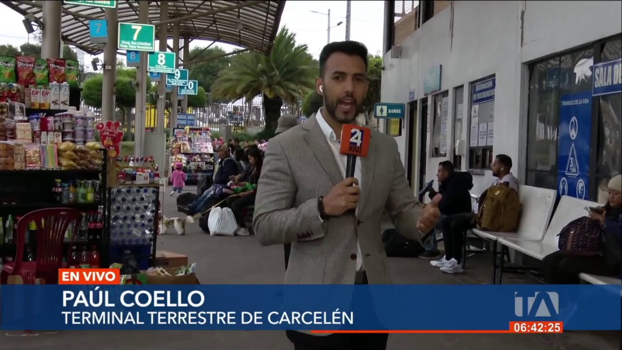 Ambiente en el Terminal de Carcelén previo al feriado