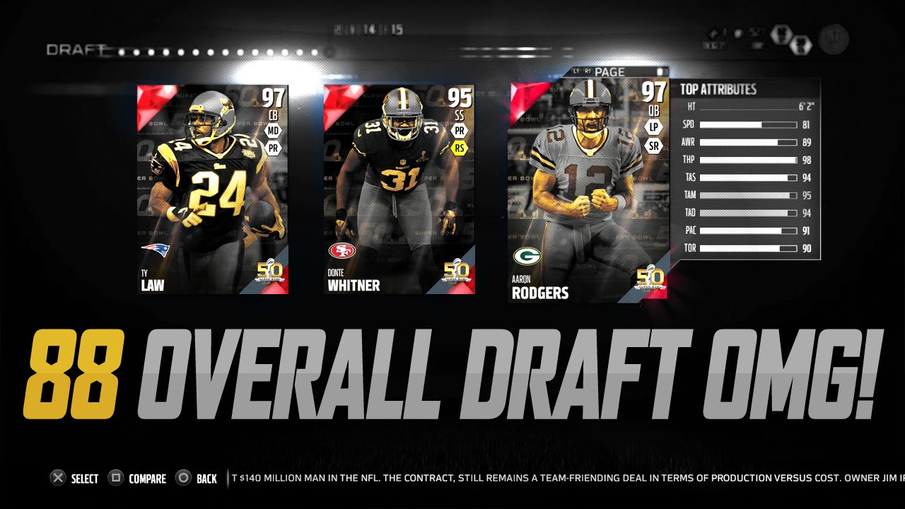BEST DRAFT EVER! 88 OVERALL DRAFT CHAMPIONS TEAM! OMFG! | MADDEN 16