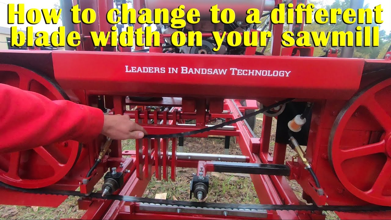 How to change to a different width blade on a portable sawmill or resaw