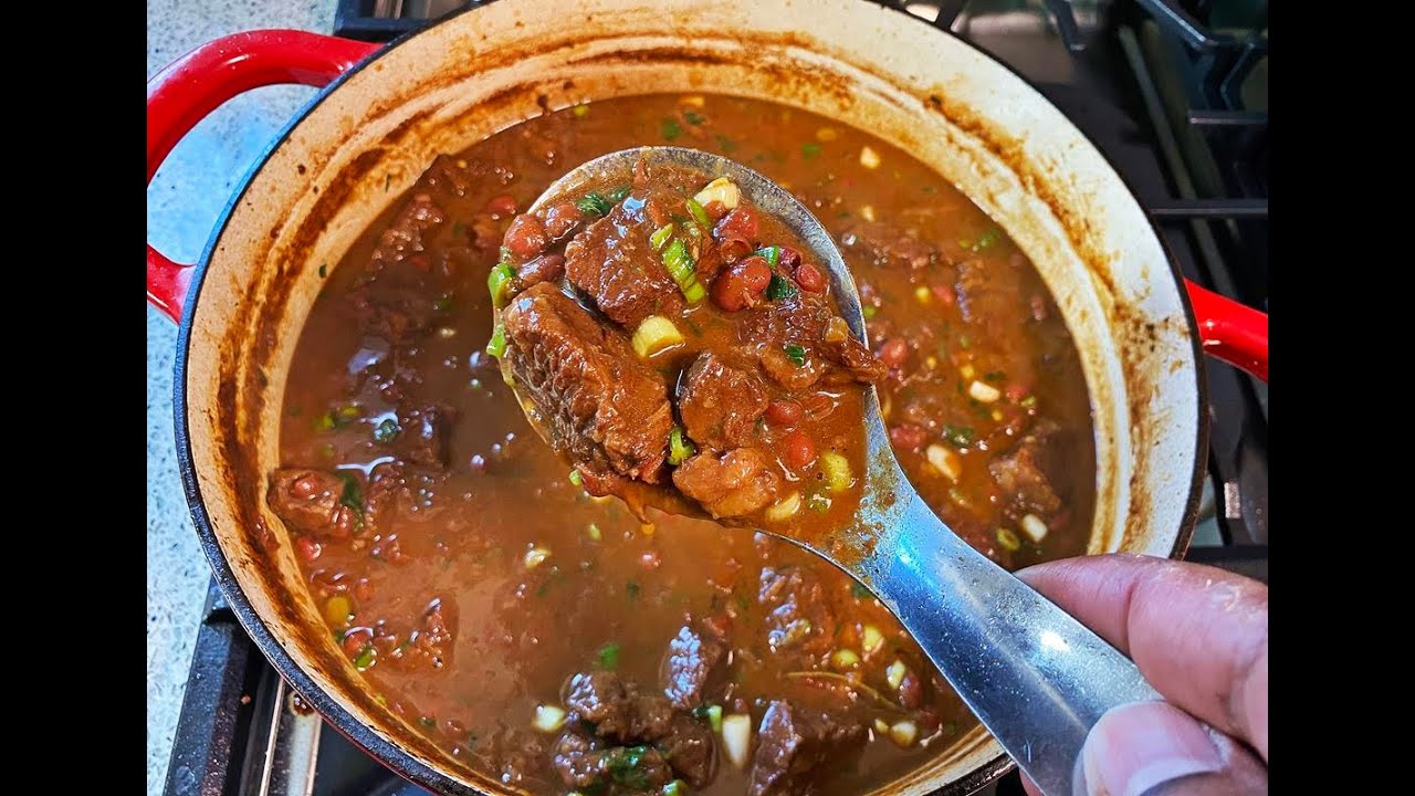 Coconut Stewed Beef With Red Beans | CaribbeanPot.com