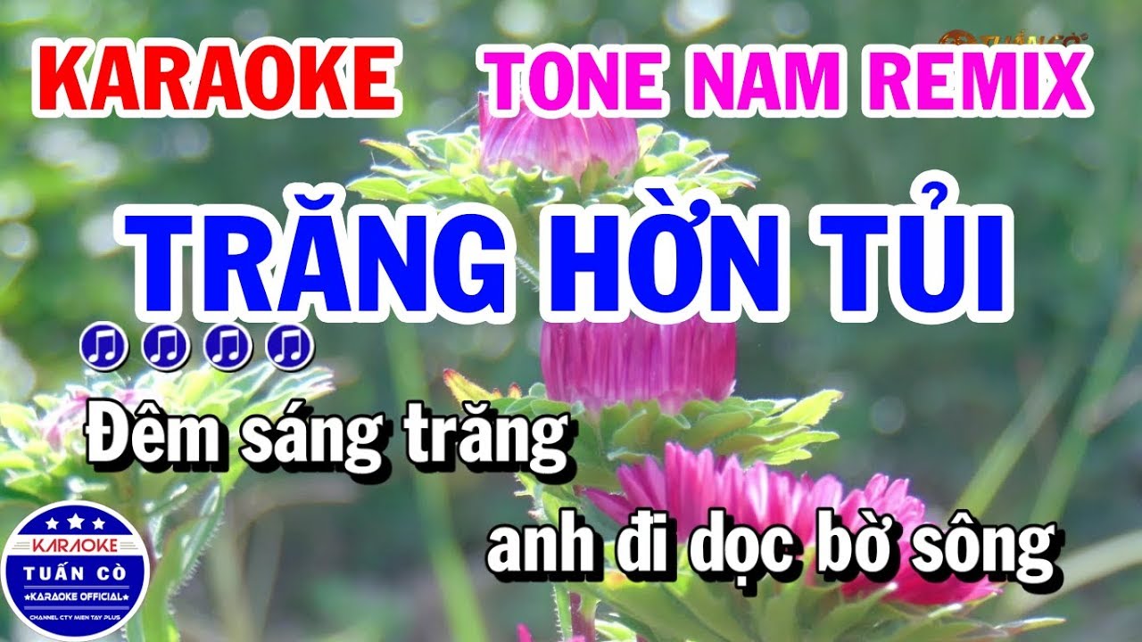 Karaoke Trăng Hờn Tủi | Nhạc Sống Tone Nam Remix | Karaoke Tuấn C&ograve;