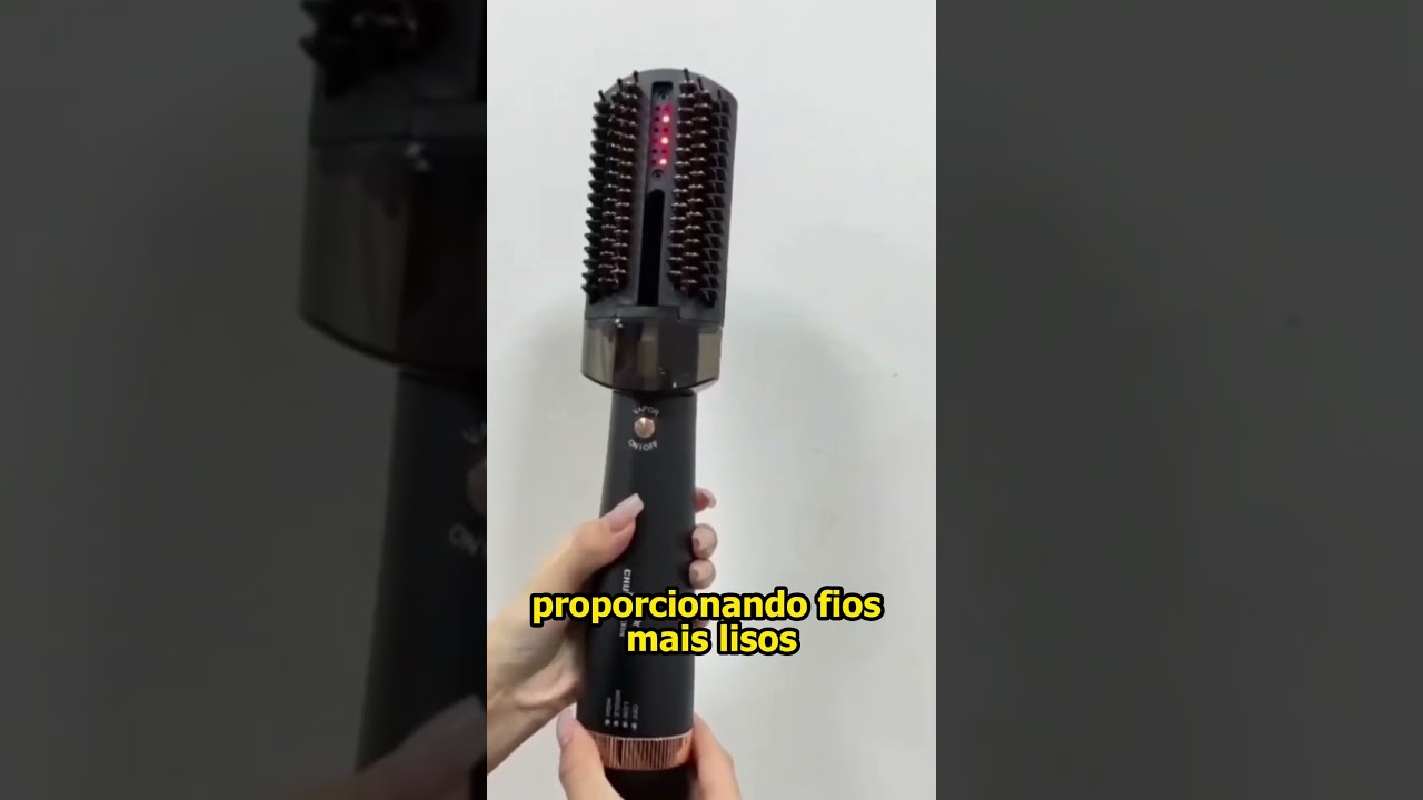 Escova Alisadora Elétrica de Cabelo Com 3 Em 1 à Vapor Quente