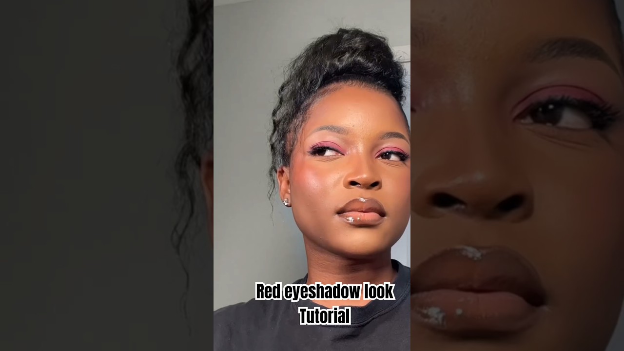 Red eyeshadow look, hooded eyes friendly