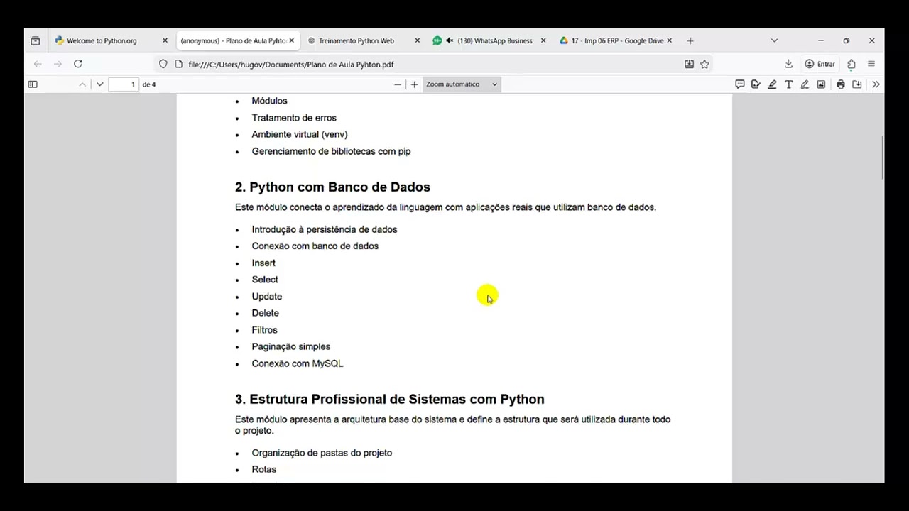 Python para Iniciantes - Aula 02 - O que aprenderei no treinamento? - Módulo 01