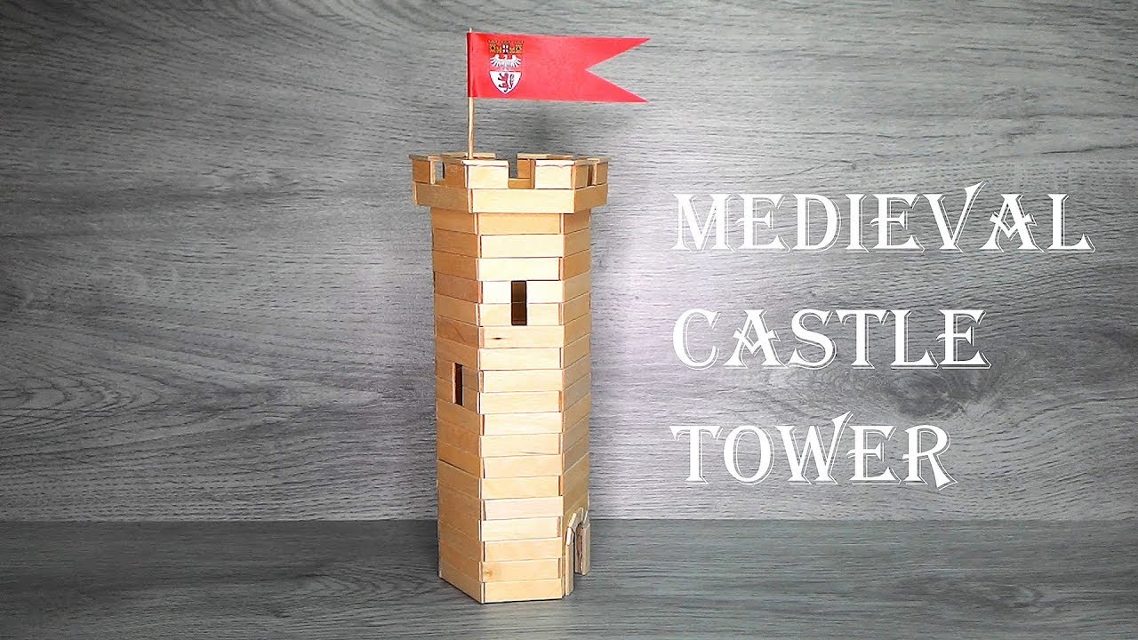 Popsicle Stick Medieval Castle Tower