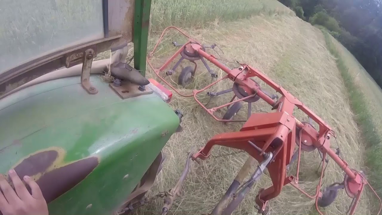[Cabview] Heu wenden mit John Deere 1630 und Deutz-Fahr Kreiselheuer