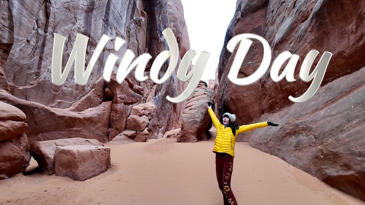 COLD AND STRONG WIND at Arches National Park 