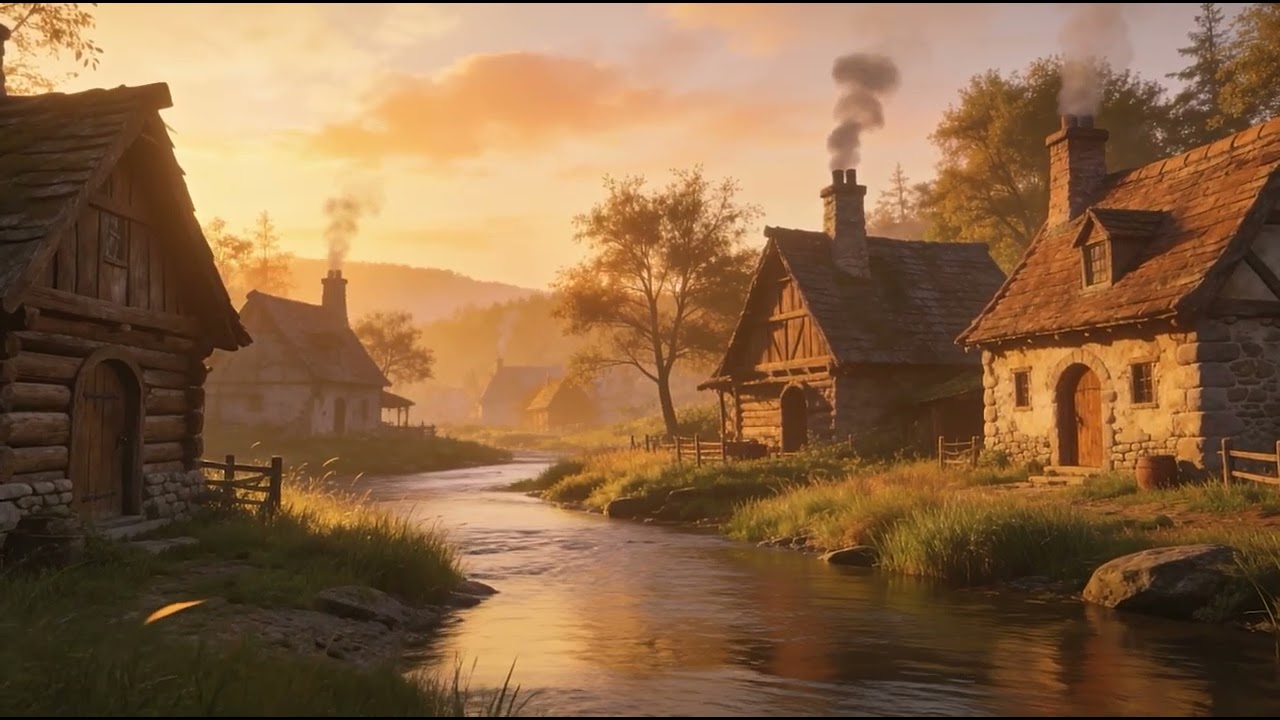 4 Hours of Peaceful Medieval Music Relaxing Village, Nature & Sleep Ambience, Study, Work, Sleep