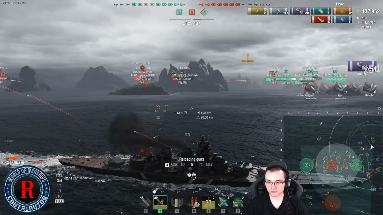 Preussen division counter-attack  - World of Warships | 200k dmg