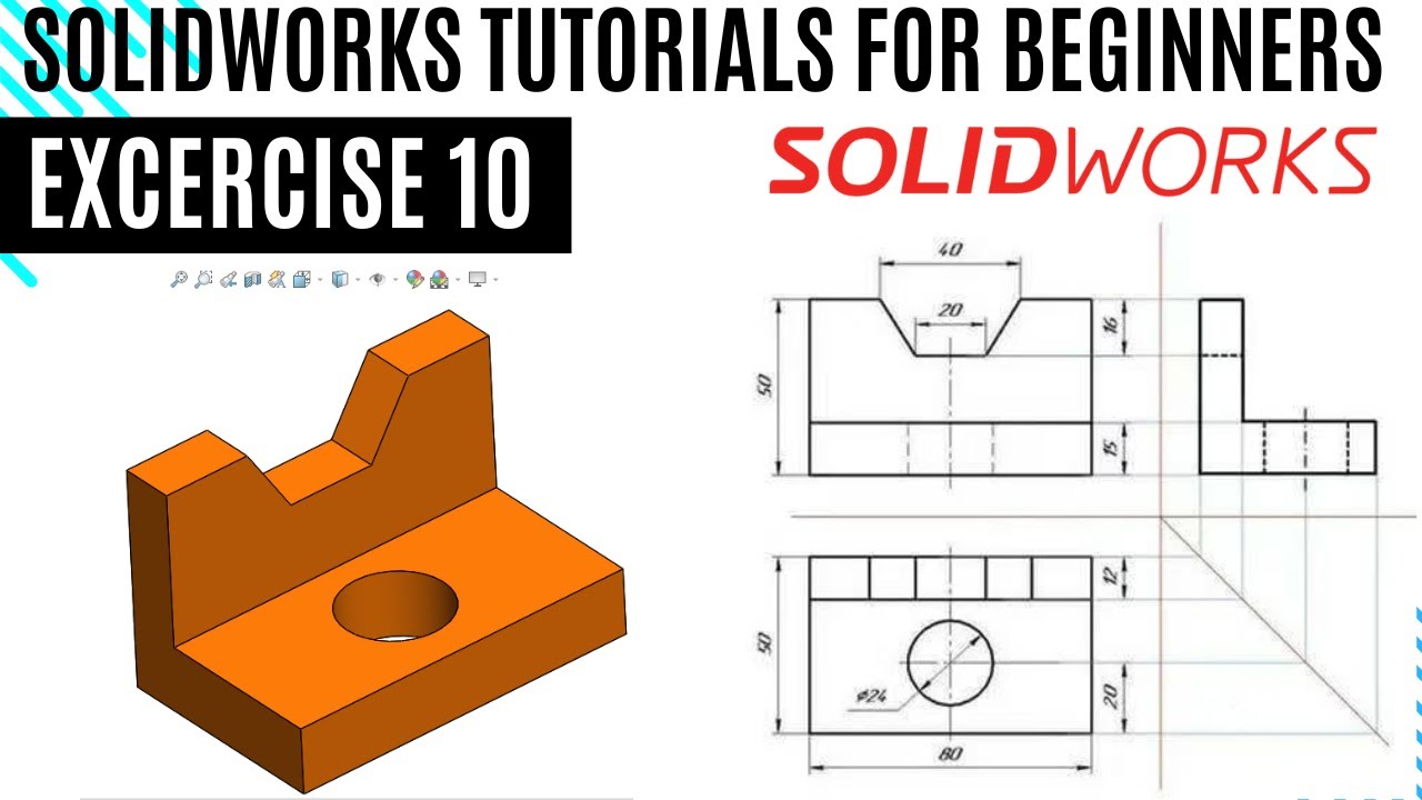SolidWorks Learning exercise 10 for beginners| SolidWorks 2d & 3D exercises Tutorials for revision