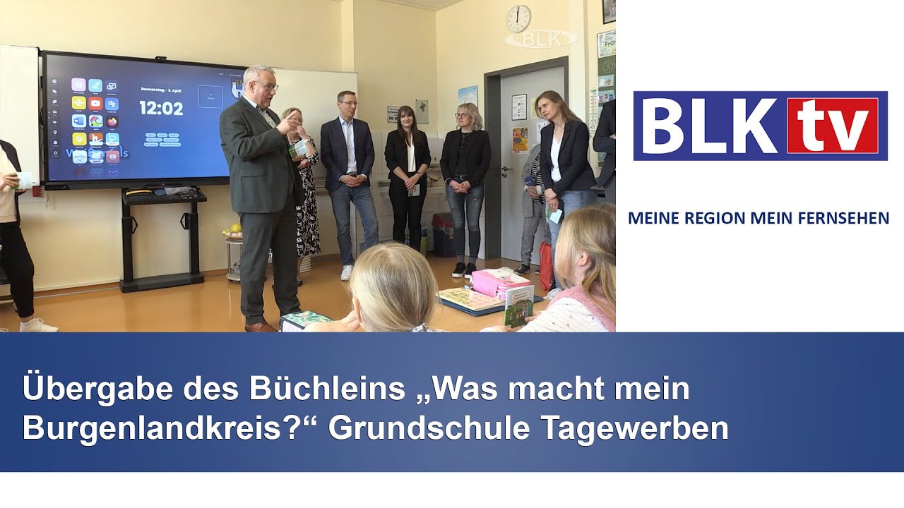 Übergabe des Büchleins „Was macht mein Burgenlandkreis?“ Grundschule Tagewerben