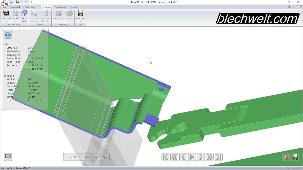 Individuelle Abzugswerte in Excel | AutoPOL Biegesimulation | Blechwelt.com