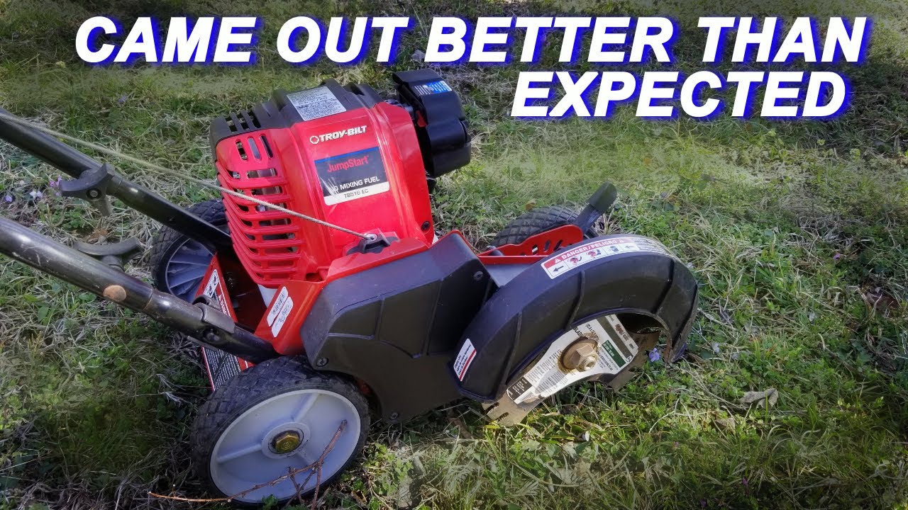 Легкий способ очистки кромкообрезного станка Troy-Bilt перед тем, как попытаться его починить.