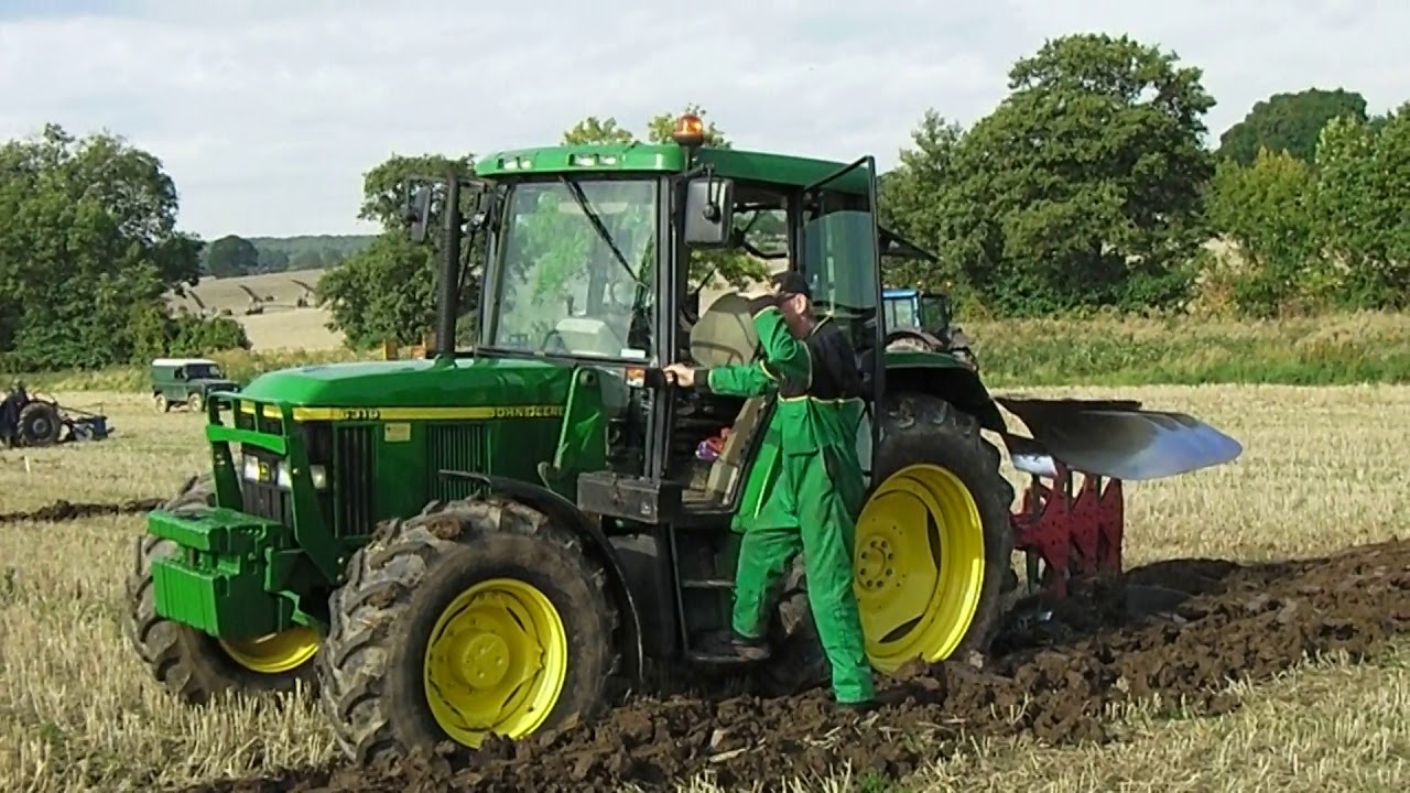 2001 John Deere 6310 Diesel Tractor With Kverneland Reversible Plough
