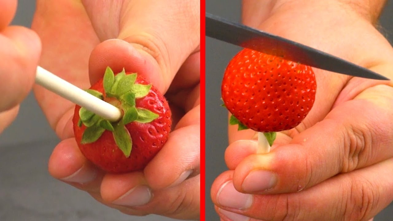 6 ph&auml;nomenal einfache Tricks, die Erdbeeren zu frechen Fr&uuml;chtchen machen 🍓