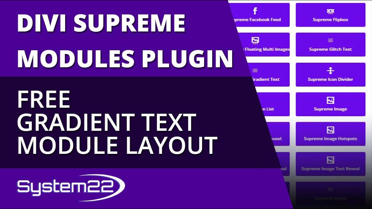 Divi Supreme Modules Free Gradient Text Module Layout 👈