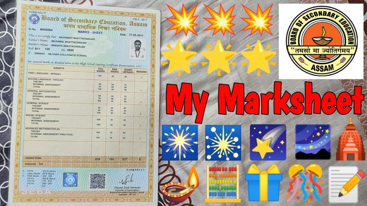 Seba Class 10 Original Marksheet & Certificate | My 10th Marksheet Shown | @Navoneet Bhattacharjee