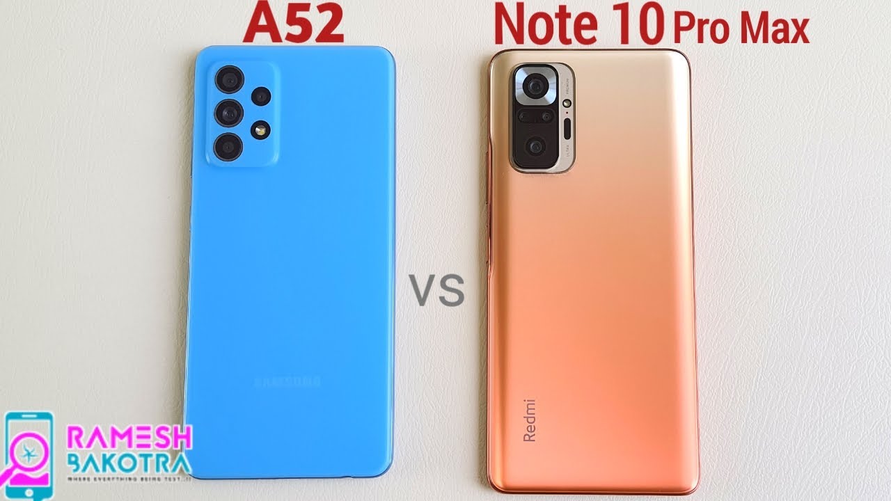 Samsung Galaxy A52 vs Redmi Note 10 Pro Max Speed and Camera Comparison
