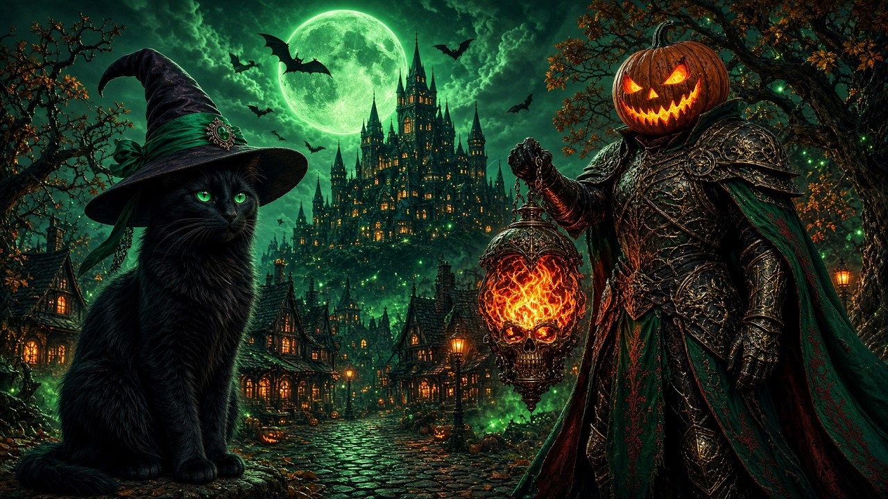 Relaxing Spooky Halloween 2026 🎃 Autumn Haunted Village Halloween 👻 Haunted Sounds & Halloween Music