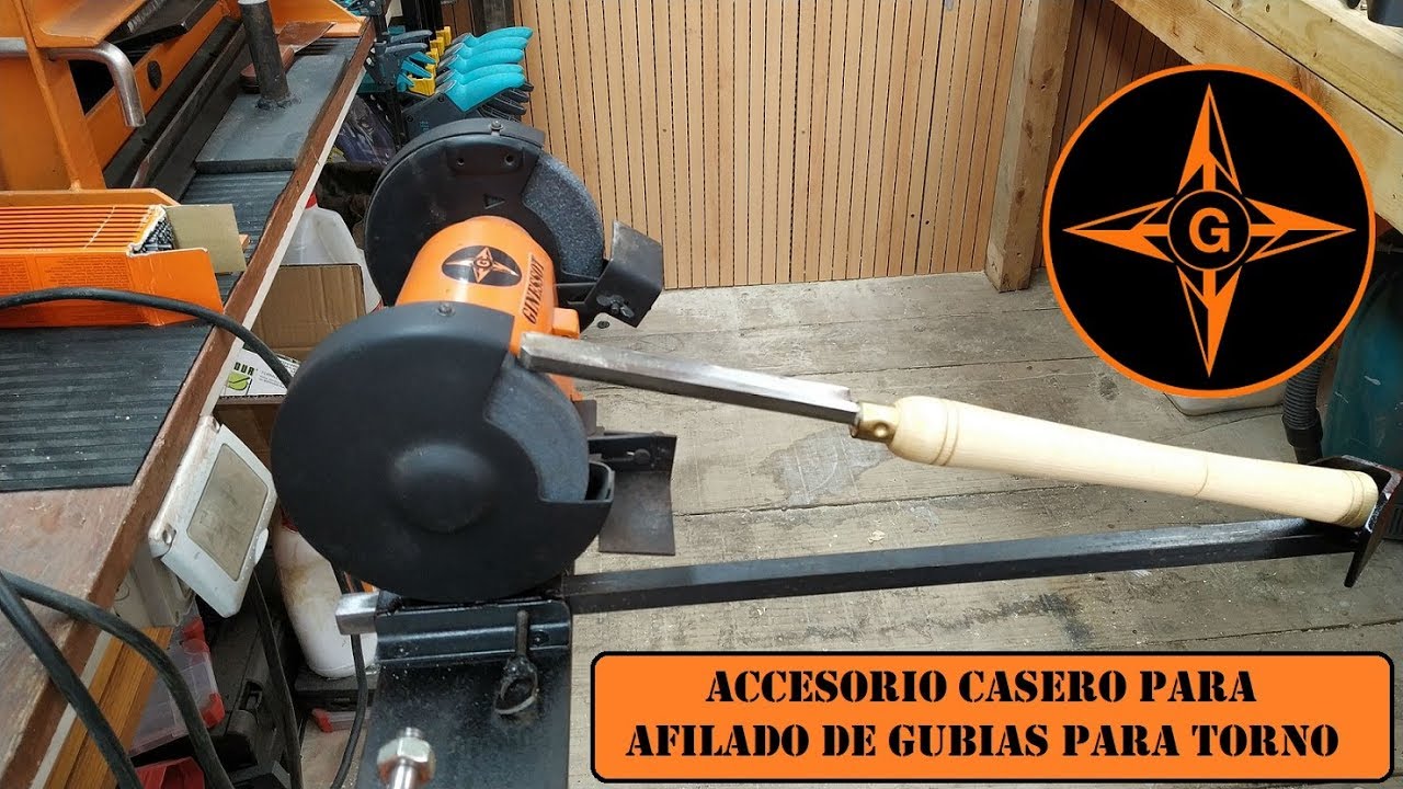 #SOPORTE #CASERO PARA #AFILAR #GUBIAS O HERRAMIENTAS DE #TORNO  GINESSOT