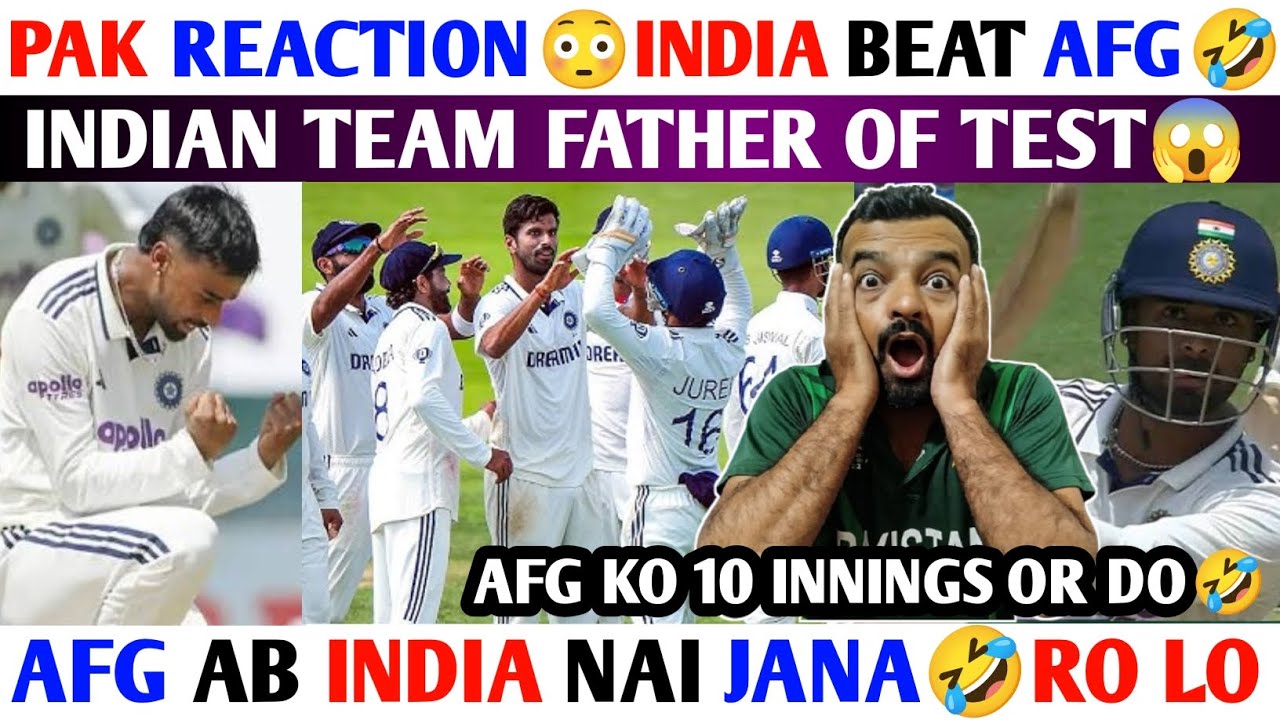 PAK MEDIA 😭 INDIA BEAT AFG INNINGS 300 RUN😳| IND TEAM REAL FATHER OF TEST😱