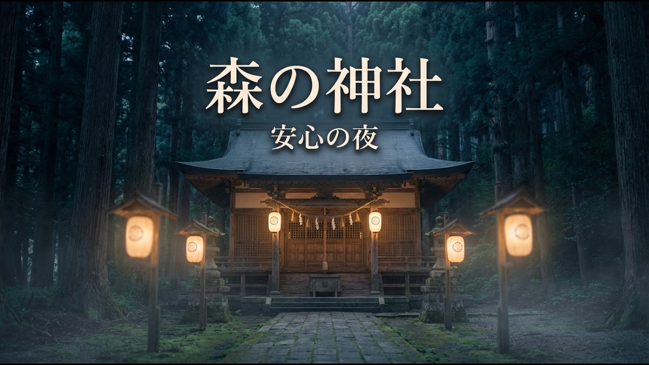 【睡眠用BGM】不安解消音楽｜森の神社の夜・自律神経を整える・深い眠り・瞑想音楽