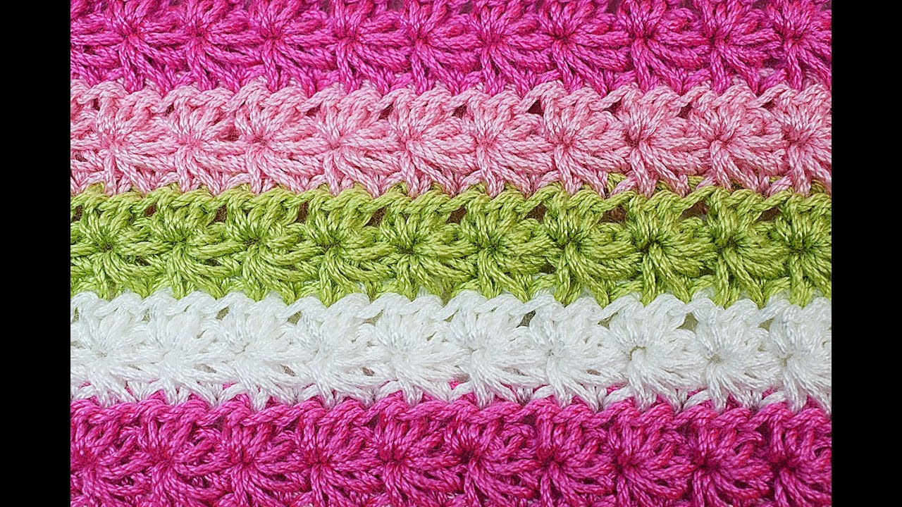 Como hacer Punto estrella ⭐a  crochet para mantas y cobijas muy fácil y rápido