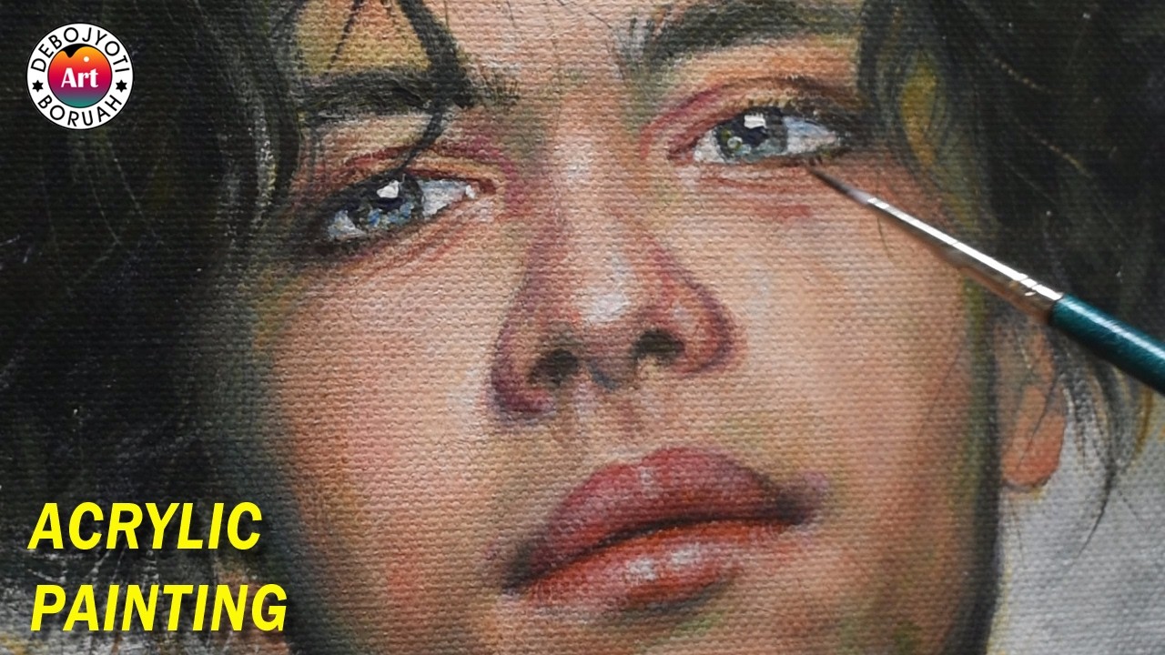 How to Paint Acrylic Portraits | Mixing Skin tone with Acrylic by Debojyoti Boruah