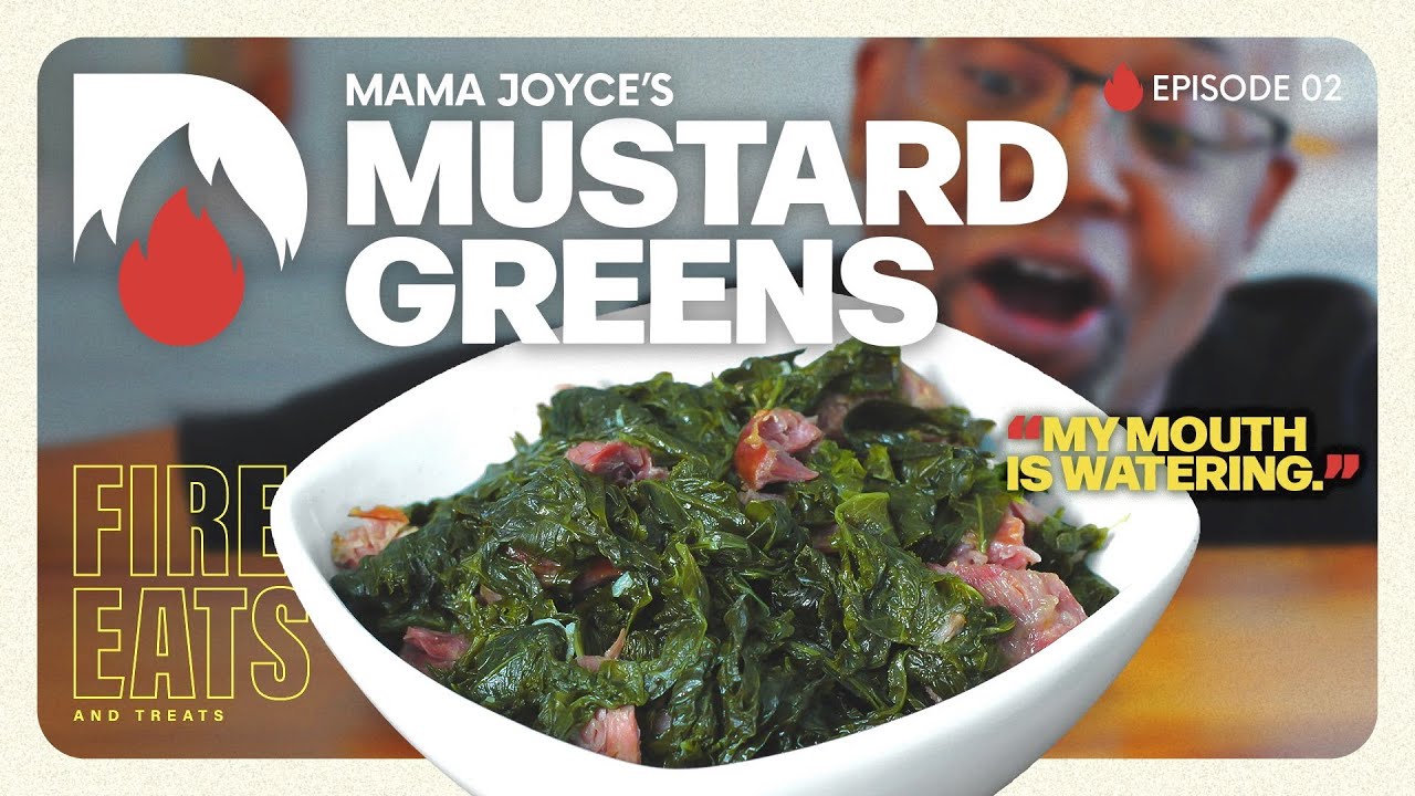Mama Joyce's fresh MUSTARD GREENS 🥬 Recipe: Soul Food Cooking Tutorial