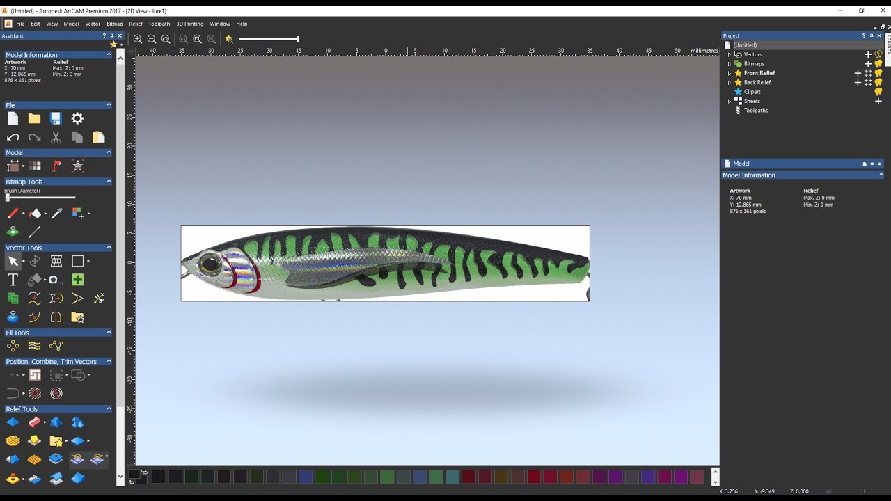 How to make Lure 3D Model  With Artcam