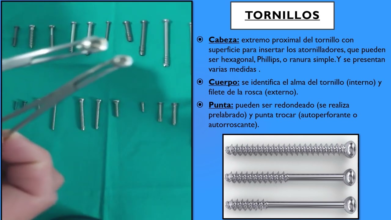 RECONOCE LOS TORNILLOS DE LA OSTEOS&Iacute;NTESIS
