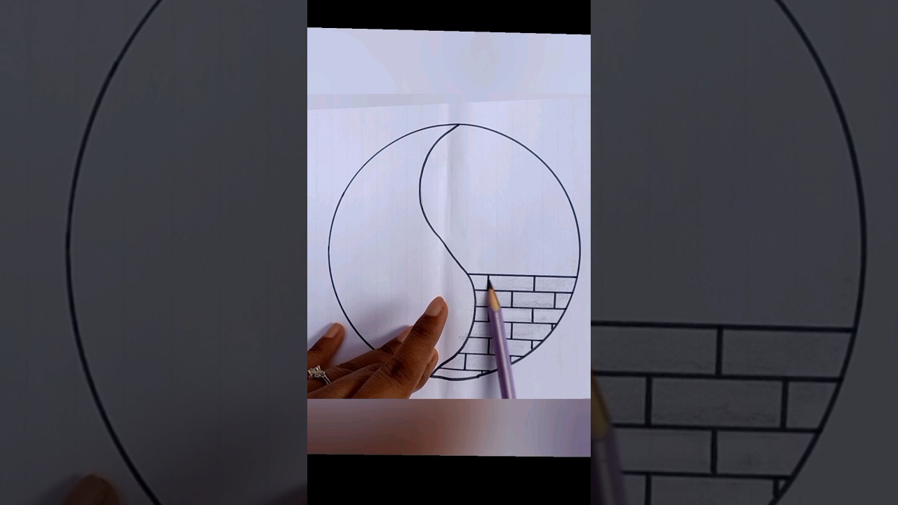circle scenery drawing 😘#drawing #circledrawing #scenerydrawing #shorts #painting #viral #art