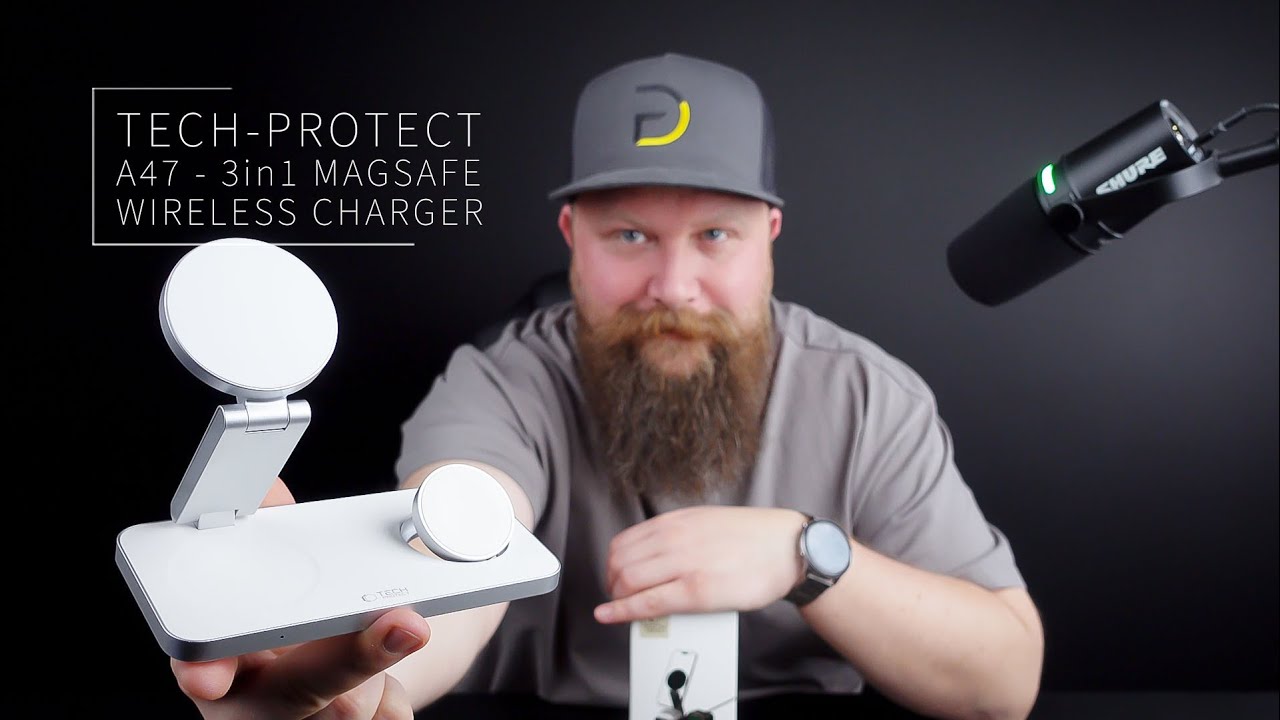 Mała Zgrabna i Bardzo Funkcjonalna Ładowarka 3w1 MagSafe - Tech-Protect A47 QI15W Wireless Charger