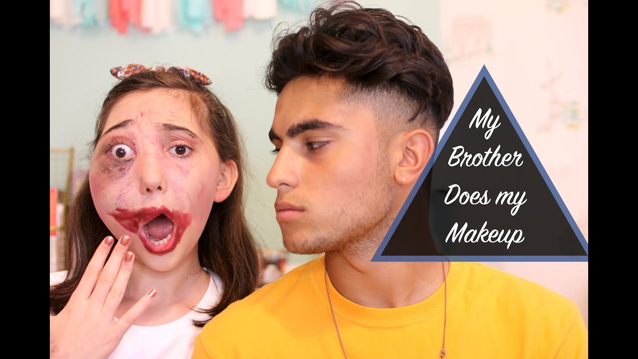 My Brother Does My Makeup! | Nikki Lilly