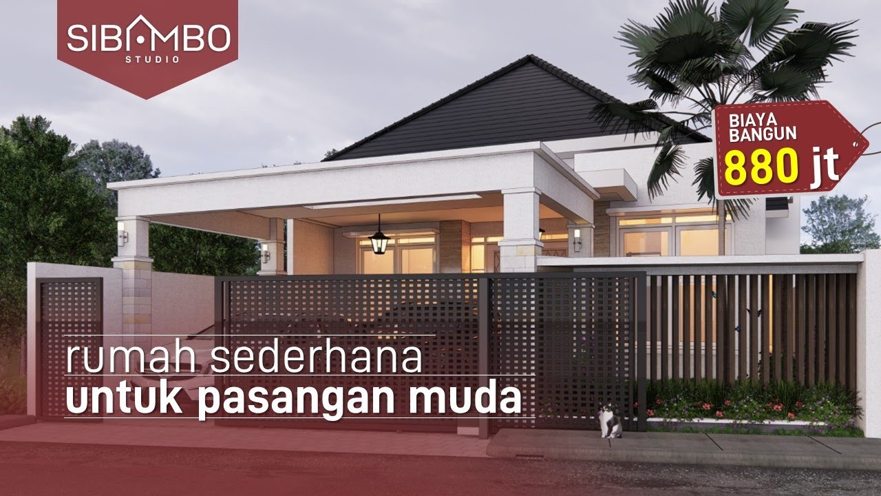 Desain Rumah Sederhana 1 Lantai 3 Kamar Tidur di Lahan 10x21 Meter
