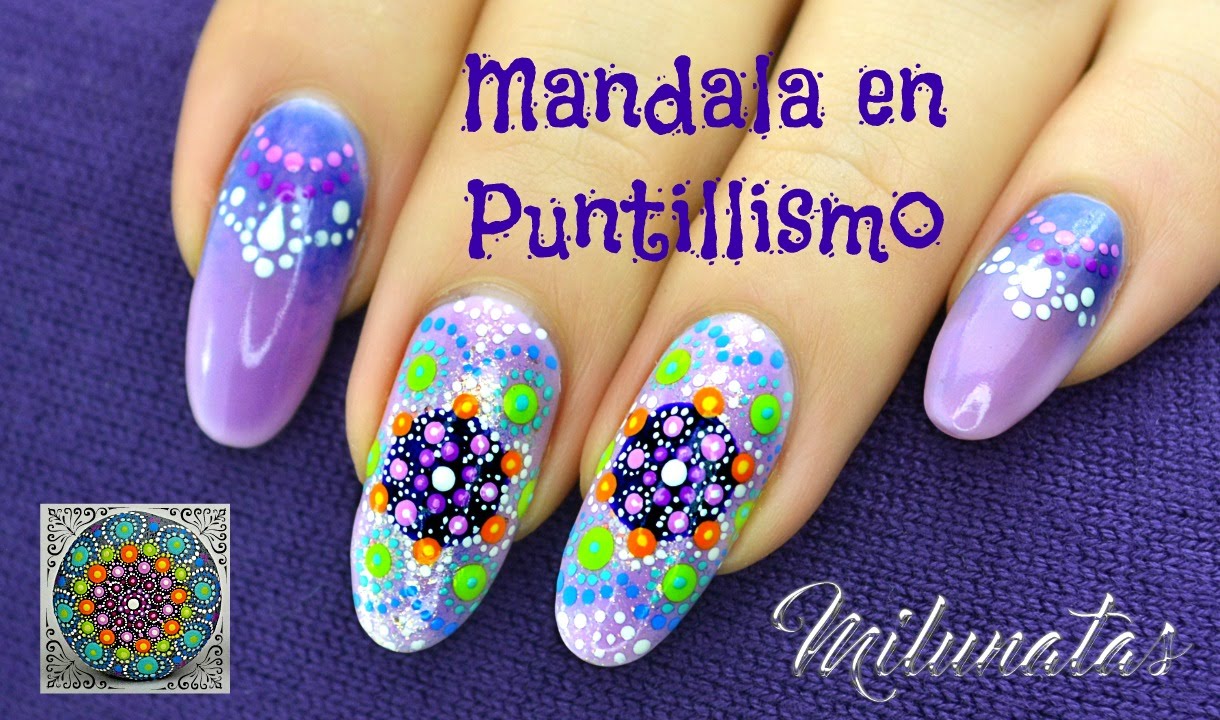 Decoración Uñas Mandala Puntillismo ( Nailart Mandala with Dots)