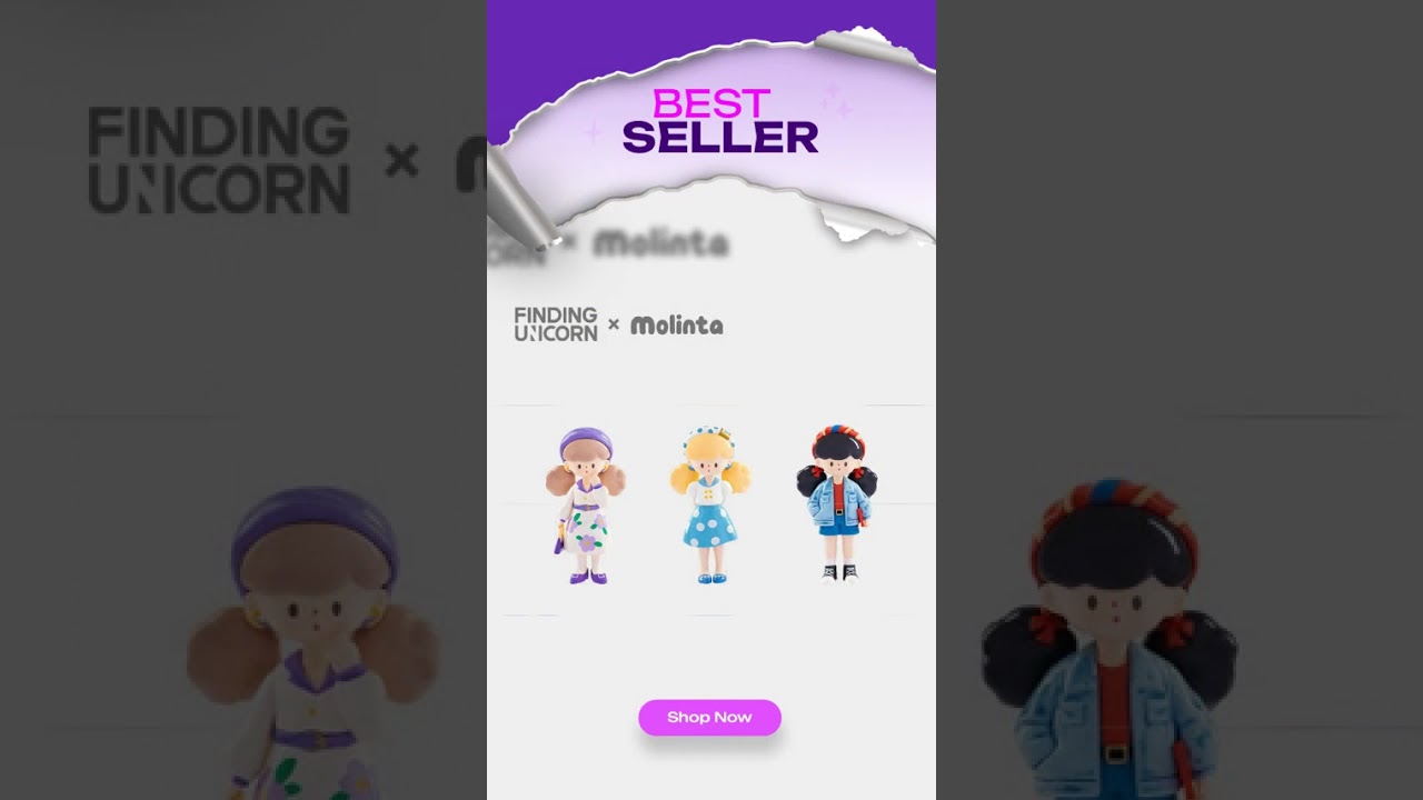 Finding Unicorn Molinta Retro Girls Series Blind Box (1 Blind Box)