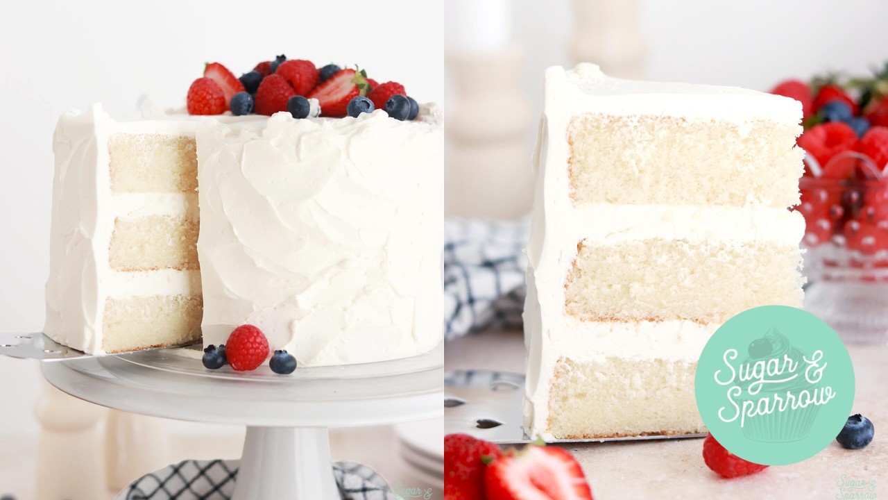 Bakery-Style White Cake Recipe That's SO SOFT & MOIST!