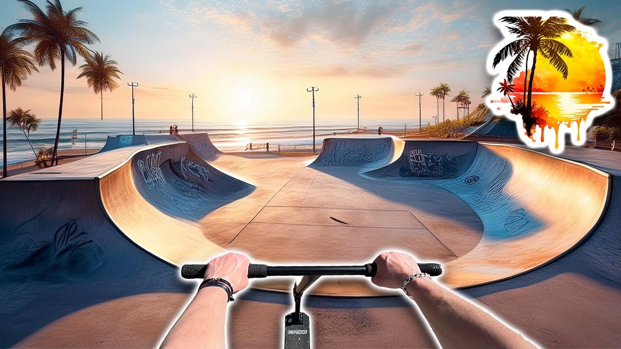 Riding the Most EPIC Beach Park Ever – You Won’t Believe This! 😳🌅🛴