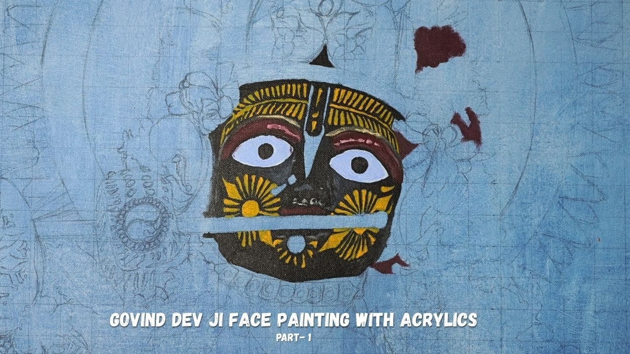 How to Paint Govind Dev Ji Face with Acrylic Colors | Easy Step by Step tutorial | Part 1