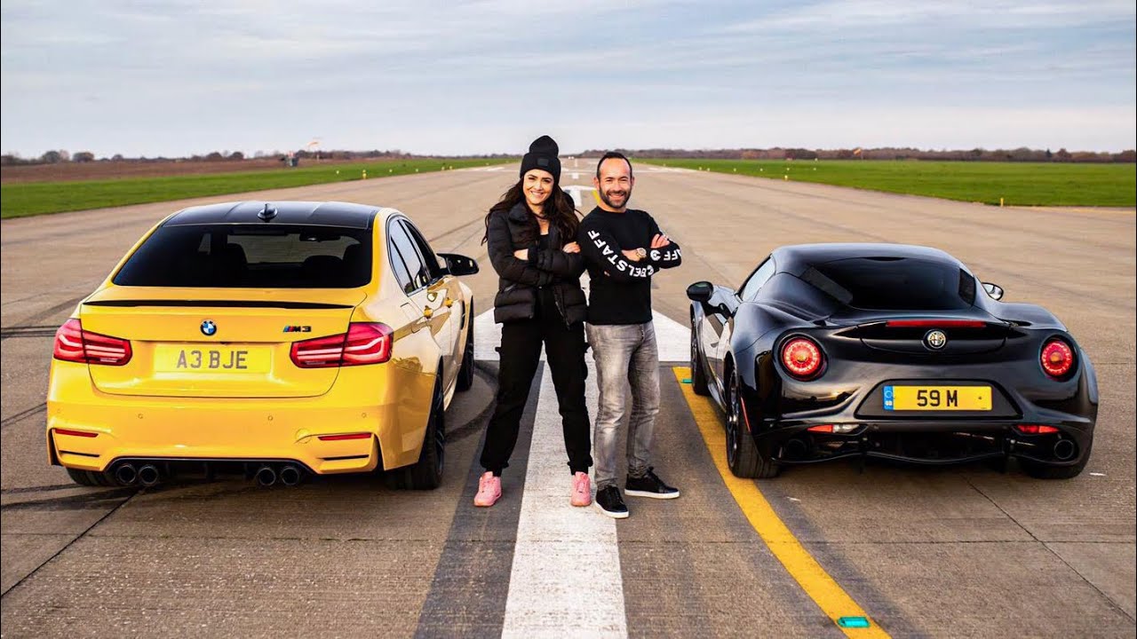 ДРЭГ-РЕЙС!! BMW M3 против ALFA ROMEO 4C - при участии @QUEENB