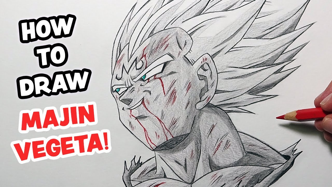 How To Draw Majin Vegeta - Step By Step Tutorial!