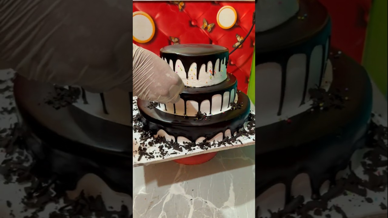 3 Tier Chocolate Drip Cake Decoration | Satisfying Cake Topping | QUEEN OF CAKE  #cakeart #cake