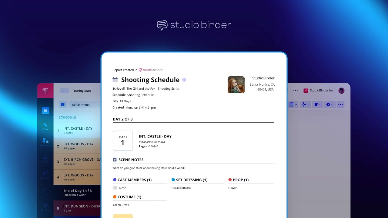Shooting Schedule Reports in StudioBinder | Reports Tutorial