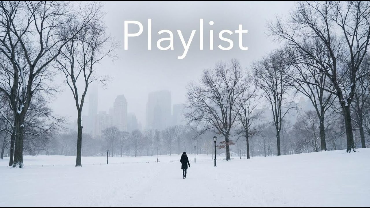 Playlist 눈 내린 뉴욕 센트럴 파크 혼자하는 산책 | 공부 명상과 집중을 위한 힐링 재즈| Walking Alone in Snowy Central Park 플레이리스트